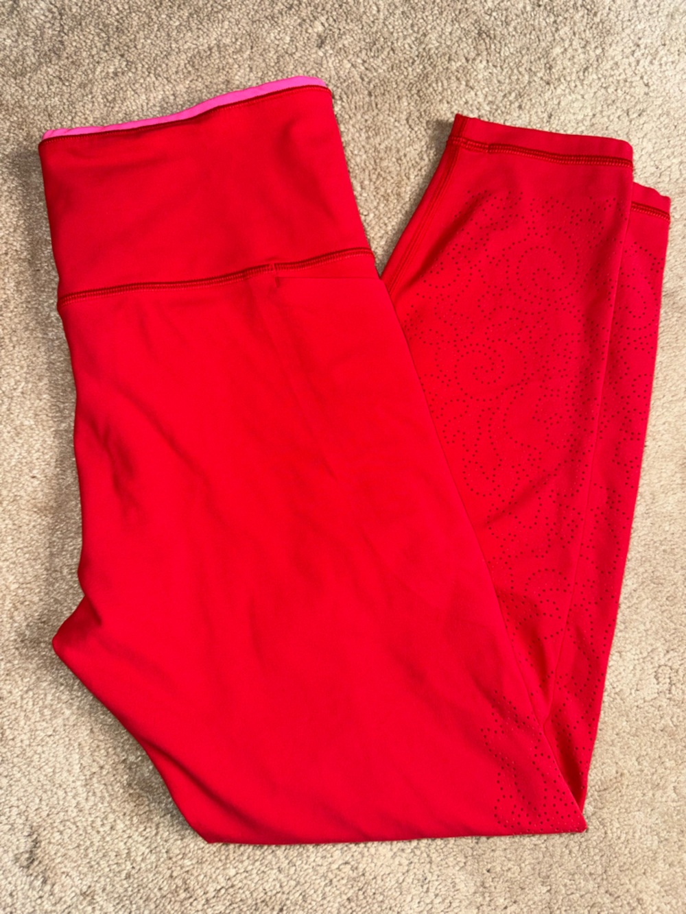 Size M Athleta 7/8 length Transcend Red Active Leggings